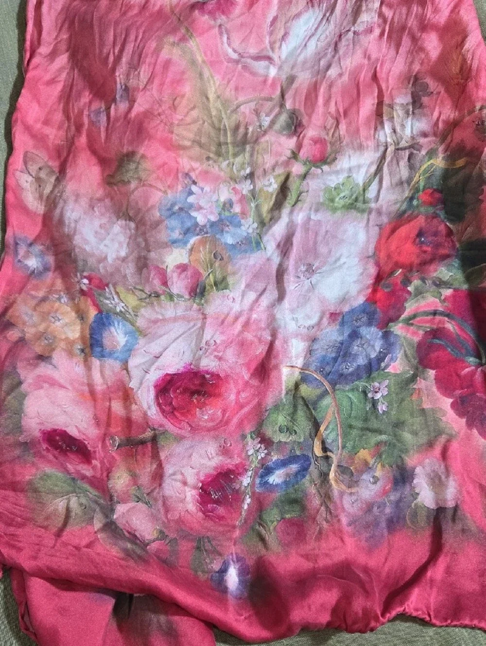Floral Pink Women's Scarf - Elegant Lightweight Wrap